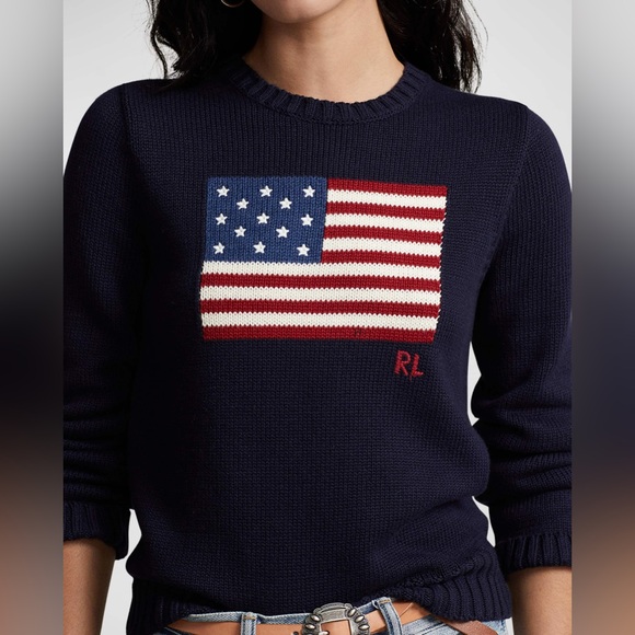 Ralph Lauren The Iconic Flag Sweater in Navy - Picture 7 of 8